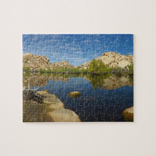 Barker Dam reflectie bij Joshua Tree II Legpuzzel (Horizontaal)