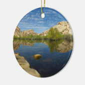 Barker Dam-weerkaatsing bij Joshua Tree II Keramisch Ornament (Links)