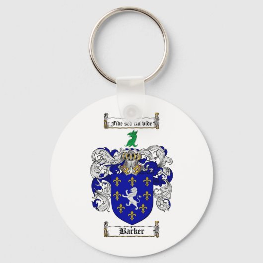 BARKER FAMILIE CREST - BARKER COAT ARMS SLEUTELHANGER (Voorkant)