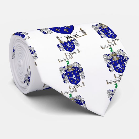 BARKER FAMILIE CREST - BARKER COAT WAPENS STROPDAS (Opgerold)