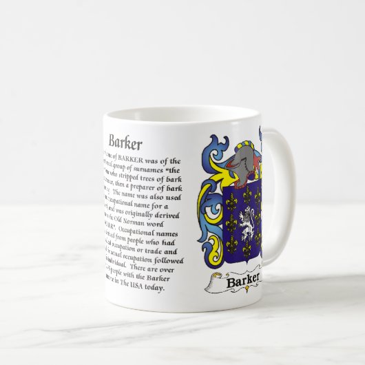 Barker Family Coat of Arm mok (Voorkant rechts)