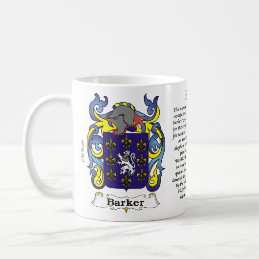 Barker Family Coat of Arm mok (Links)