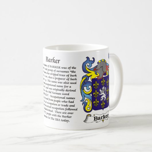 Barker Family Coat of Arms Mok (Voorkant rechts)