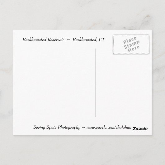 Barkhamsted Reservoir Briefkaart (Achterkant)