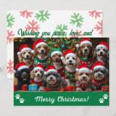 Barkin' Around the Christmas Tree Dog Personalized Feestdagenkaart (Voorkant / Achterkant)