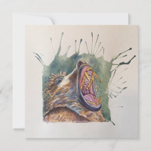 Barking Baviaan briefkaart stijl Notecard