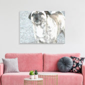Barking Bull Dog Canvas Afdruk (Insitu (Woonkamer))