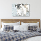 Barking Bull Dog Canvas Afdruk (Insitu (Slaapkamer))