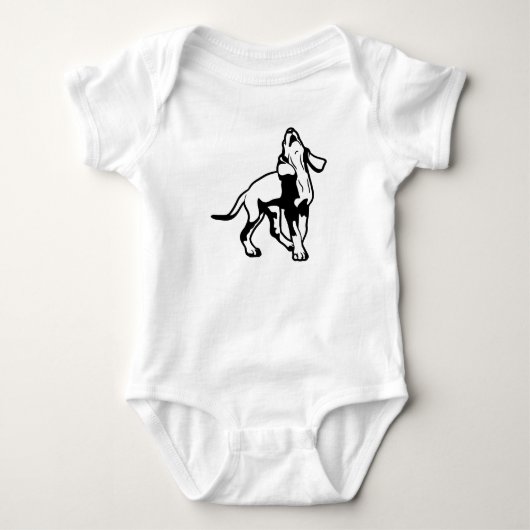 Barking Coonhound Puppy Baby Bodysuit (Voorkant)