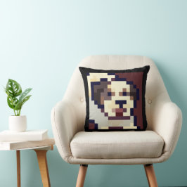 Barking dog. Pixel Art, pixelart Kussen