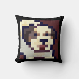 Barking dog. Pixel Art, pixelart Kussen