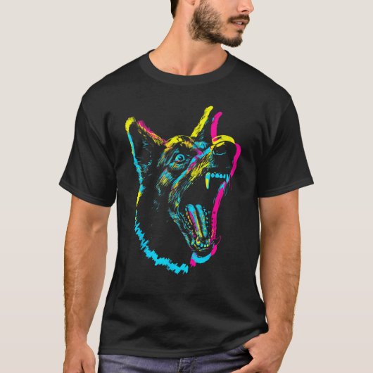 Barking Dog Punk Gothic Rave Wear Edgy EDM Grunge  T-shirt (Voorkant)