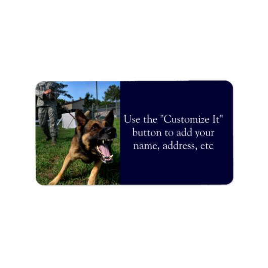 Barking German Shepherd Etiket (Voorkant)