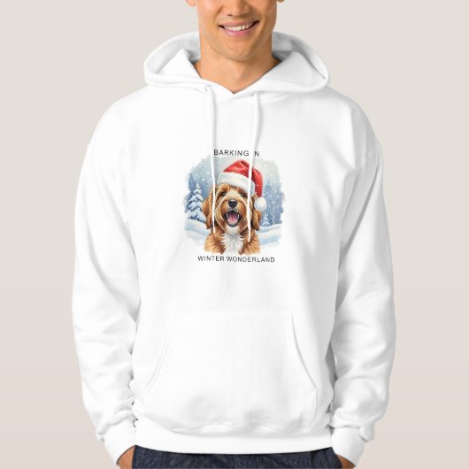 Barking in a Winter Wonderland Dog Christmas  Hoodie (Voorkant)