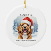 Barking in a Winter Wonderland Dog Christmas  Keramisch Ornament (Achterkant)