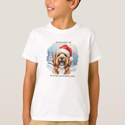 Barking in a Winter Wonderland Dog Christmas Shirt (Voorkant)