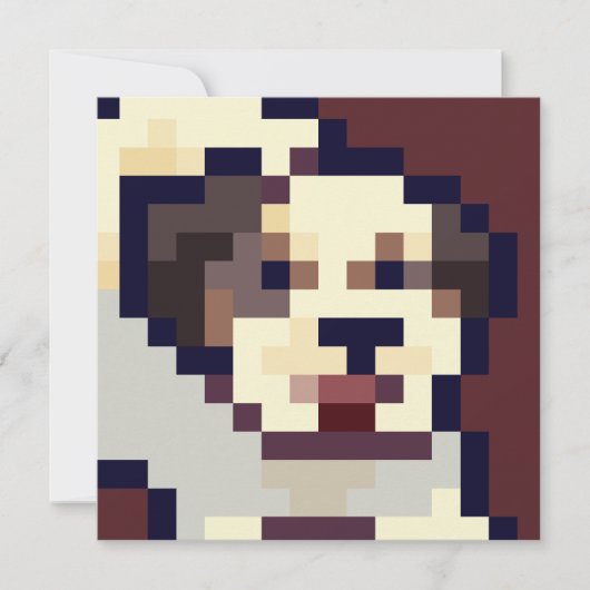 Barking puppy pixel art card (Voorkant)