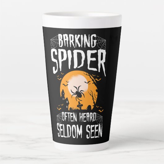 Barking Spider Heard Zelden waargenomen Funny Hall Latte Mok (Voorkant)