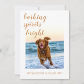 Barking Spirits Bright Your Dog Photo Holiday Feestdagenkaart (Voorkant)