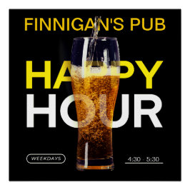 Barkruk aanpassen Pub Openbare Huis Happy Hour Bie Perfect Poster