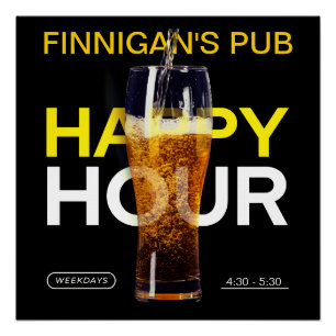 Barkruk aanpassen Pub Openbare Huis Happy Hour Bie Perfect Poster