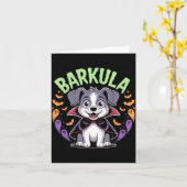 Barkula Schattige Hond Halloween Vampier Kaart (Gele Bloem)