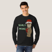 Barly Awake Funny Beer Kerst Pyjama Slaap T-shirt (Voorkant volledig)