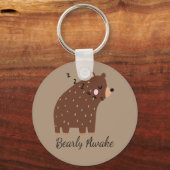 Barly Awake Quote leuke cartoon beer Sleutelhanger (Voorkant)