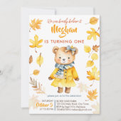 Barly geloof het meisje teddy herfst verjaardagsfe kaart (Voorkant)