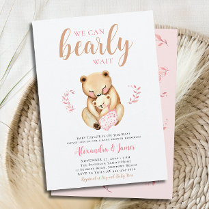 Barly Mama Beer Cub Woodland Baby Girl Shower Kaart