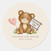 Barly Wacht Baby shower Dank je Ronde Sticker (Voorkant)