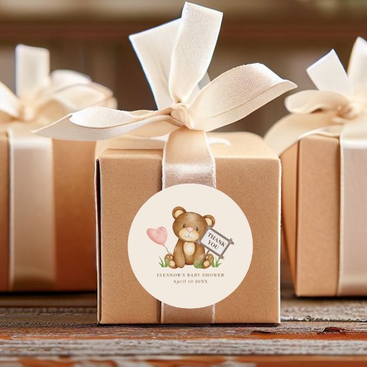 Barly Wacht Baby shower Dank je Ronde Sticker