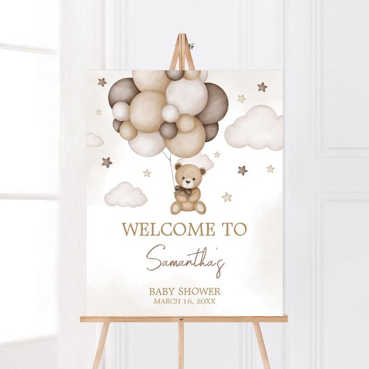 Barly Wacht Bruin Ballon Welkom Poster