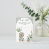 Barly Wacht Groene Boho Beer Luier Raffle Informatiekaartje (Staand voorkant)