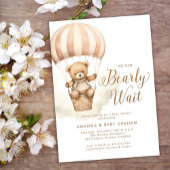 Barly Wacht Meisje Teddy Bear Baby shower Kaart