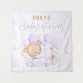 Barly Wacht Paarse Meisje Baby shower Achtergrond Wandkleed