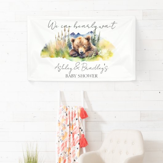 Barly wacht schattig beer cub baby shower spandoek (Insitu)