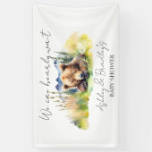 Barly wacht schattig beer cub baby shower spandoek (Verticaal)