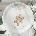 Barly Wacht Schattige Teddybeer en blauwe ballonne Papieren Bordje<br><div class="desc">Maak je klaar voor een hartverwarmend feest met PixeliaCreations' 'We Can Barly Wait' thema baby shower papieren borden! Maak kennis met een schattige waterverf teddybeer, compleet met een charmant lint om zijn nek en het vastklemmen van ballonnen, deze borden voegen een vleugje zoetheid en grilligheid toe aan je speciale dag....</div>