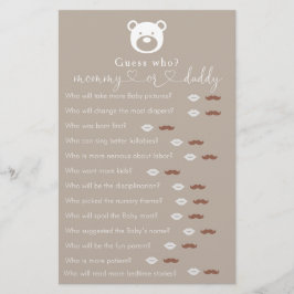 Barly Wachten Baby shower "Raad eens wie" spel