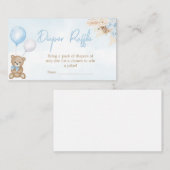 Barly Wachten Blauw Beer Baby shower Luier Raffle Informatiekaartje (Voorkant / Achterkant)