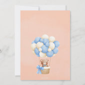 Barly Wachten Blauw Teddy Bear Baby shower Uitnodi Kaart (Achterkant)
