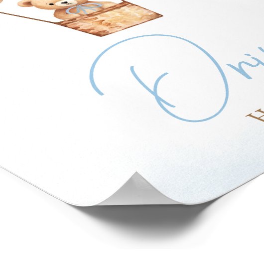 Barly Wachten Blauwe Hete Luchtballon Baby Drinken Poster (Hoek)