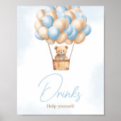 Barly Wachten Blauwe Hete Luchtballon Baby Drinken Poster (Voorkant)