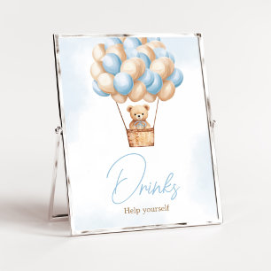 Barly Wachten Blauwe Hete Luchtballon Baby Drinken Poster