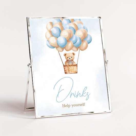 Barly Wachten Blauwe Hete Luchtballon Baby Drinken Poster
