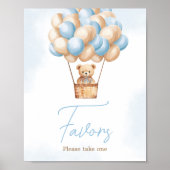 Barly Wachten Blauwe Hete Luchtballon Baby Favors Poster (Voorkant)