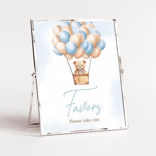 Barly Wachten Blauwe Hete Luchtballon Baby Favors Poster