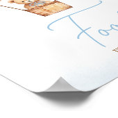 Barly Wachten Blauwe Hete Luchtballon Baby shower  Poster (Hoek)