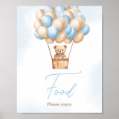 Barly Wachten Blauwe Hete Luchtballon Baby shower  Poster (Voorkant)